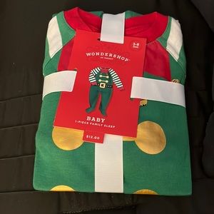NWT Baby Christmas Boy Girl Elf Pajamas Wondershop One piece Onesie 3-6 months